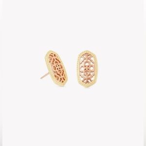 Kendra Scott Ellie Gold Stud Earrings in Rose Gold Filigree Mix